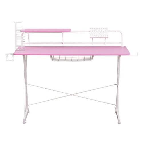 Level Up Your Game with this Pink and White Dream Desk! Get ready to elevate your gaming experience with the Pink and White Gaming Desk! This stylish and functional - Estalios