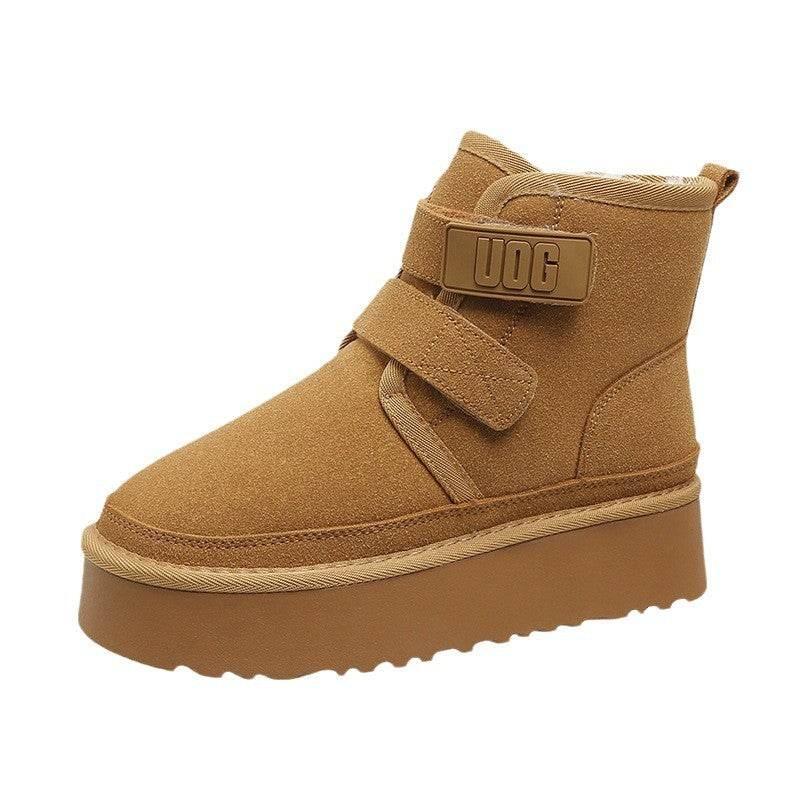 Thick Soled Fur Integrated Snow Boots for Women - Estalios