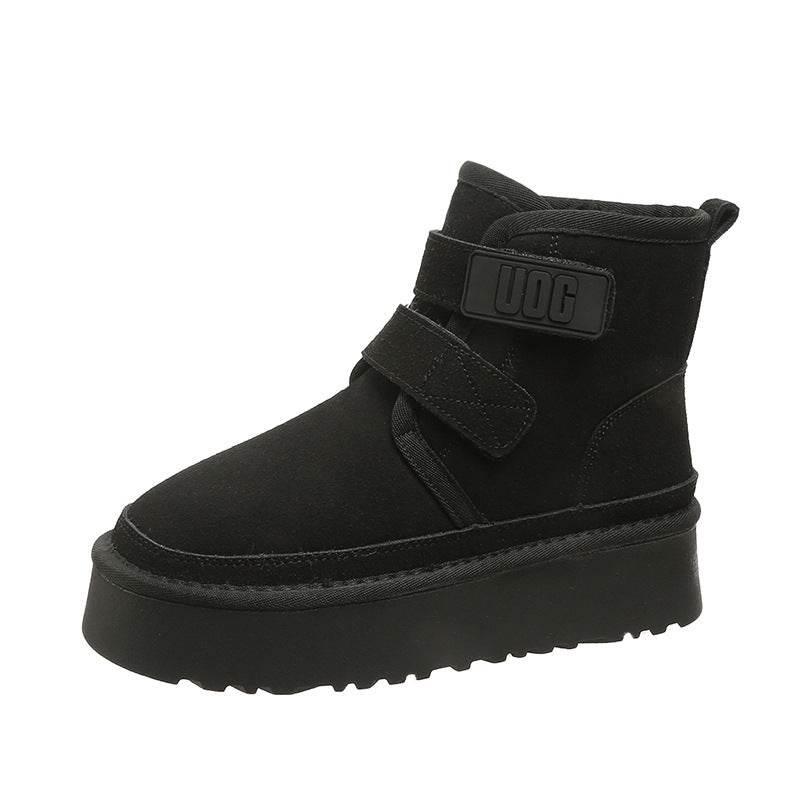 Thick Soled Fur Integrated Snow Boots for Women - Estalios