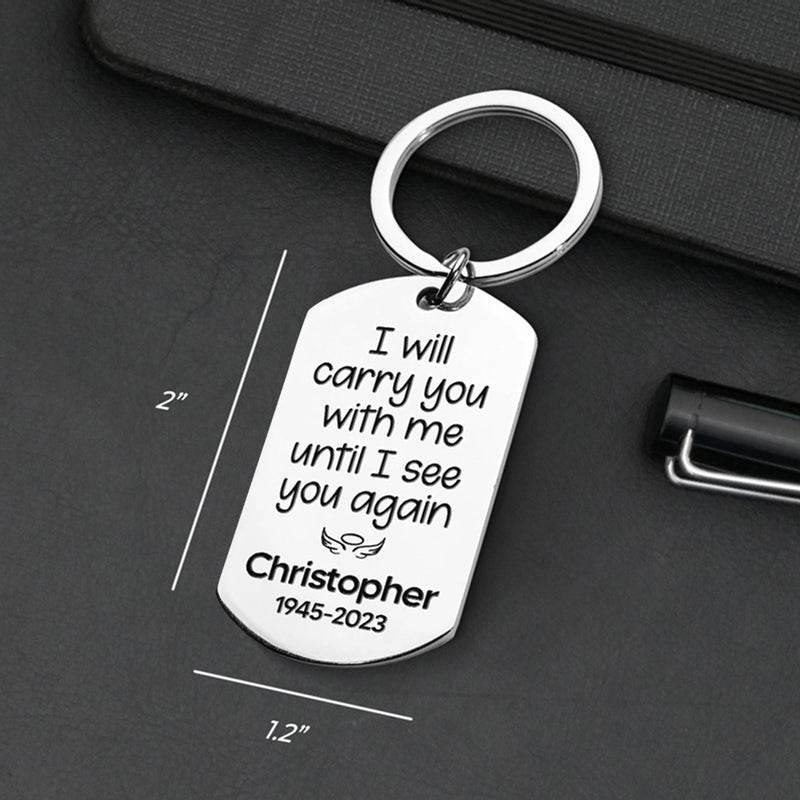 Custom Photo Until I See You Again - Memorial Personalized Custom Keychain - Sympathy Gift For Family Members - Estalios