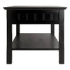Timer Coffee Table with Drawers and Shelf in Black Finish - Estalios