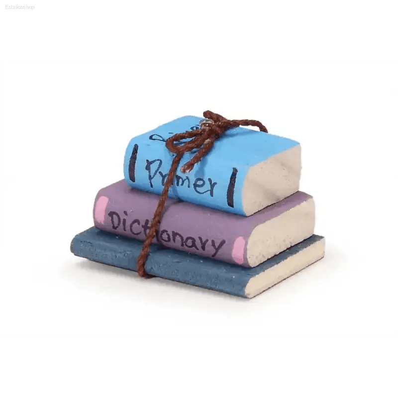 Tiny Tales: Vibrant Wooden Book Stack! Product Description: Unleash your Inner Storyteller with this Charming Stack of Miniature Books Tied with Twine. - Estalios