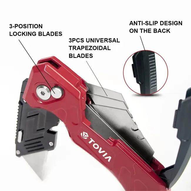 Tovia Folding Utility Knife with Handy Blade Storage - Estalios