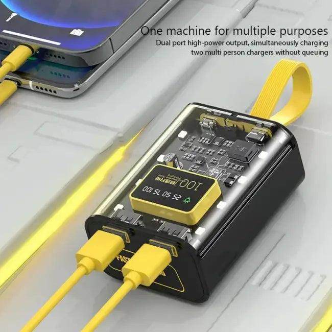 Transparent Battery Storage Box with Dual USB Output - Estalios