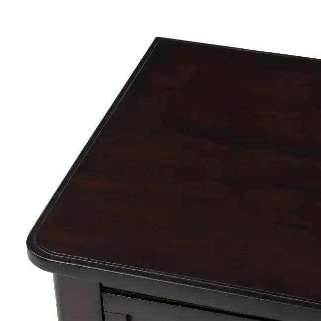Bold Dark Wood Console Table with Chic Storage Solutions - Estalios