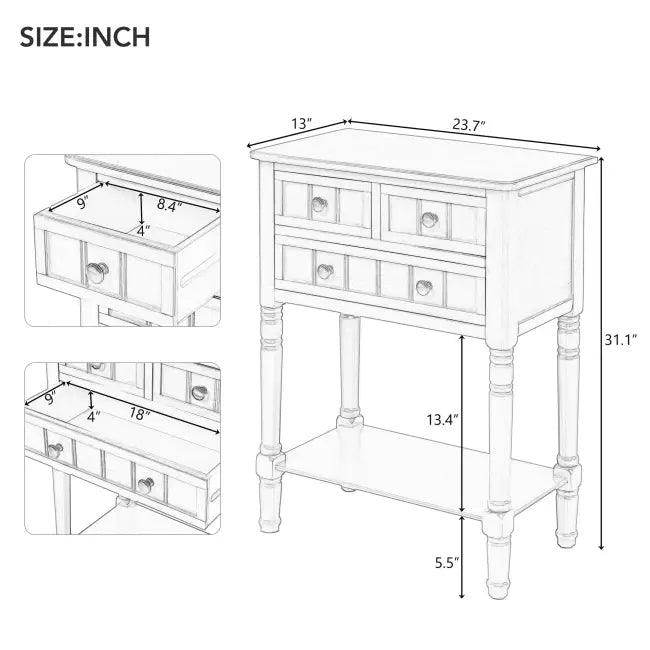 Bold Dark Wood Console Table with Chic Storage Solutions - Estalios