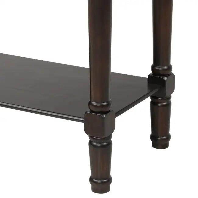 Bold Dark Wood Console Table with Chic Storage Solutions - Estalios