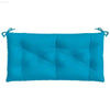 Turquoise Dream Bench: Coastal Bliss Awaits! Imagine Relaxing on your New White Wooden Bench, Adorned with Vibrant Blue and Turquoise Cushions. this Set Includes - Estalios
