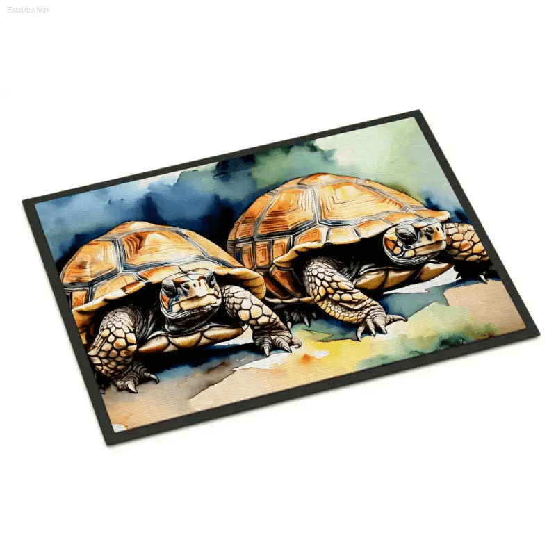 Turtle Splash Quirky Watercolor Doormat Delight! - Estalios