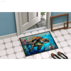 Turtle Tide Welcome: Dive into Style! Dive into coastal charm with our Sea Turtle Watercolor Doormat! This vibrant doormat brings a touch - Estalios