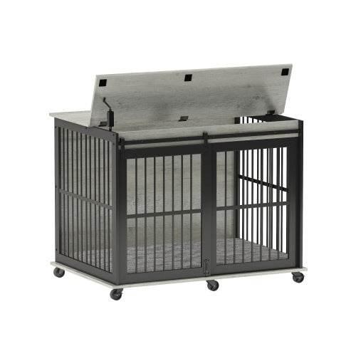 Ultimate Bite-Proof Metal Dog Crate with Stylish End Table - Estalios