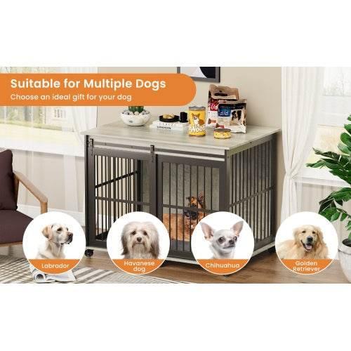 Ultimate Bite-Proof Metal Dog Crate with Stylish End Table - Estalios