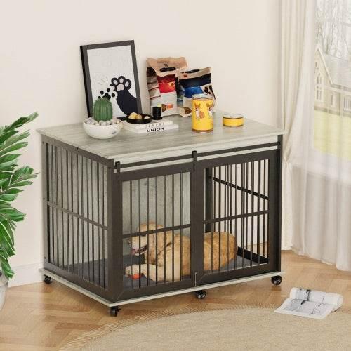 Ultimate Bite-Proof Metal Dog Crate with Stylish End Table - Estalios