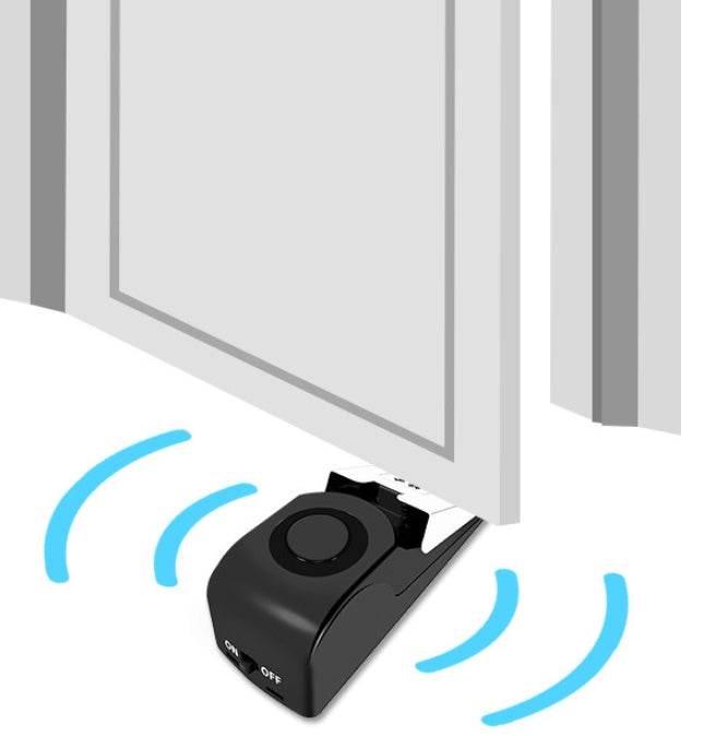 Ultimate Black Door Stop Alarm with Adjustable Sensitivity - Estalios