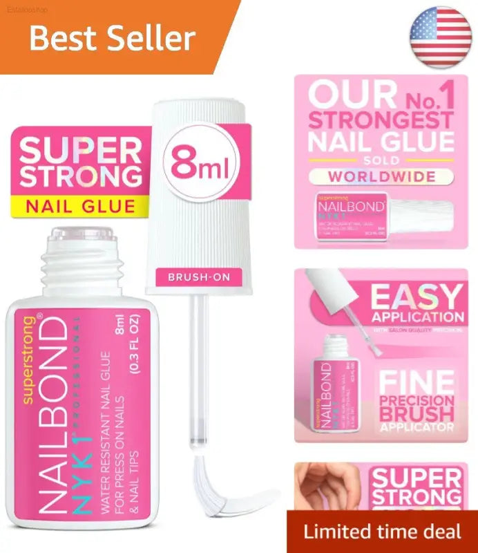 Ultimate Nail Bonding Glue with Brush-On Applicator for Long-Lasting Press-On and Acrylic Nails