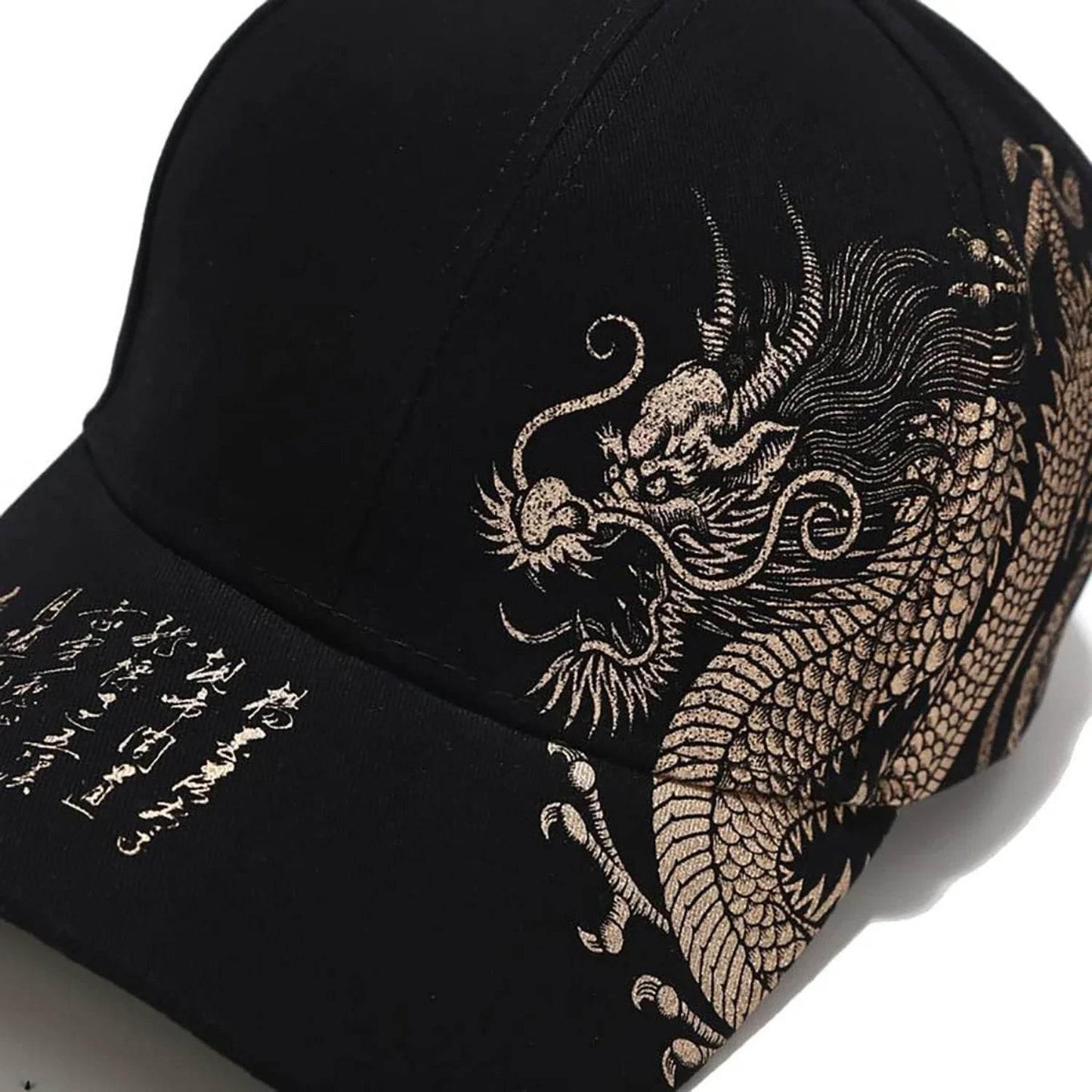 Unleash Bold Style with Dragon-Embroidered Black Baseball Cap - Estalios