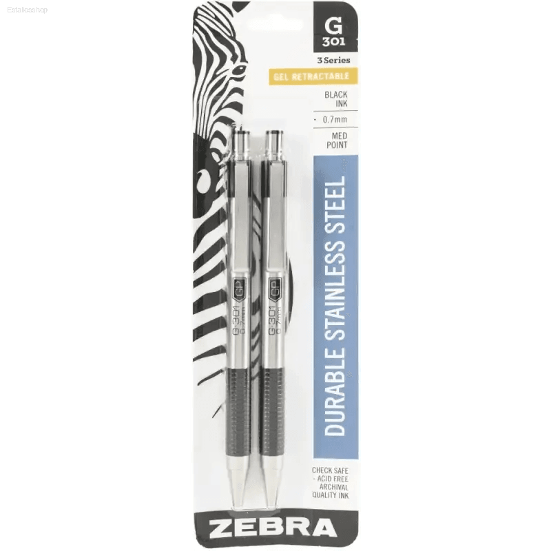Unleash Bold Writing with Two Zebra G-301 Retractable Gel Pens - Estalios