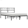 Unleash Darkness: Black Metal Bed Frame Domination! Sleek and Sturdy, our Black Metal Bed Frame with Headboard Transforms your Bedroom Into - Estalios