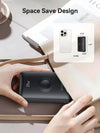 Black wireless charging power bank.