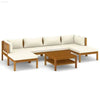 Unleash Outdoor Oasis: Wooden Sectional Sofa & Coffee Table Set - Estalios