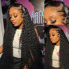 Long, curly black hair.