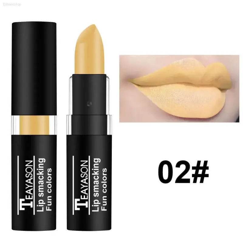 Yellow lipstick with black tube.