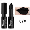 Black lipstick with matching lips.