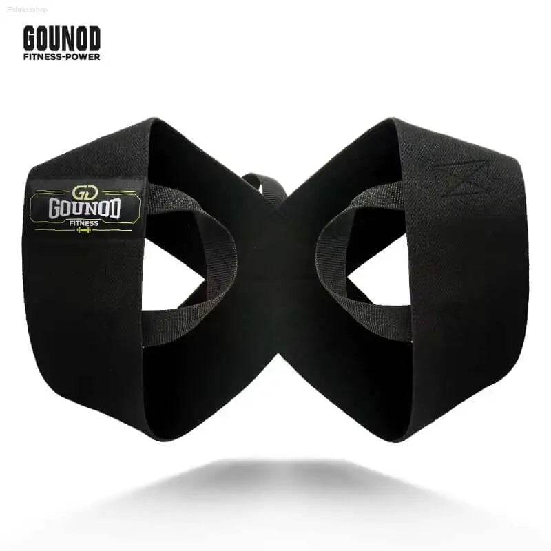 Black weightlifting straps.