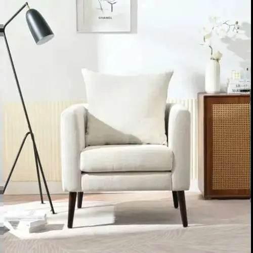 Upholstered Armchair With Solid Wood Legs for Modern Living - Estalios