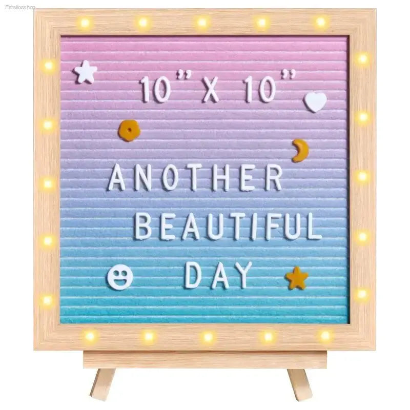VEVOR Gradient Felt Letter Board with 510 Letters and Built - in LED Lights for Creative Home Announcement Decor - EstaliosShop