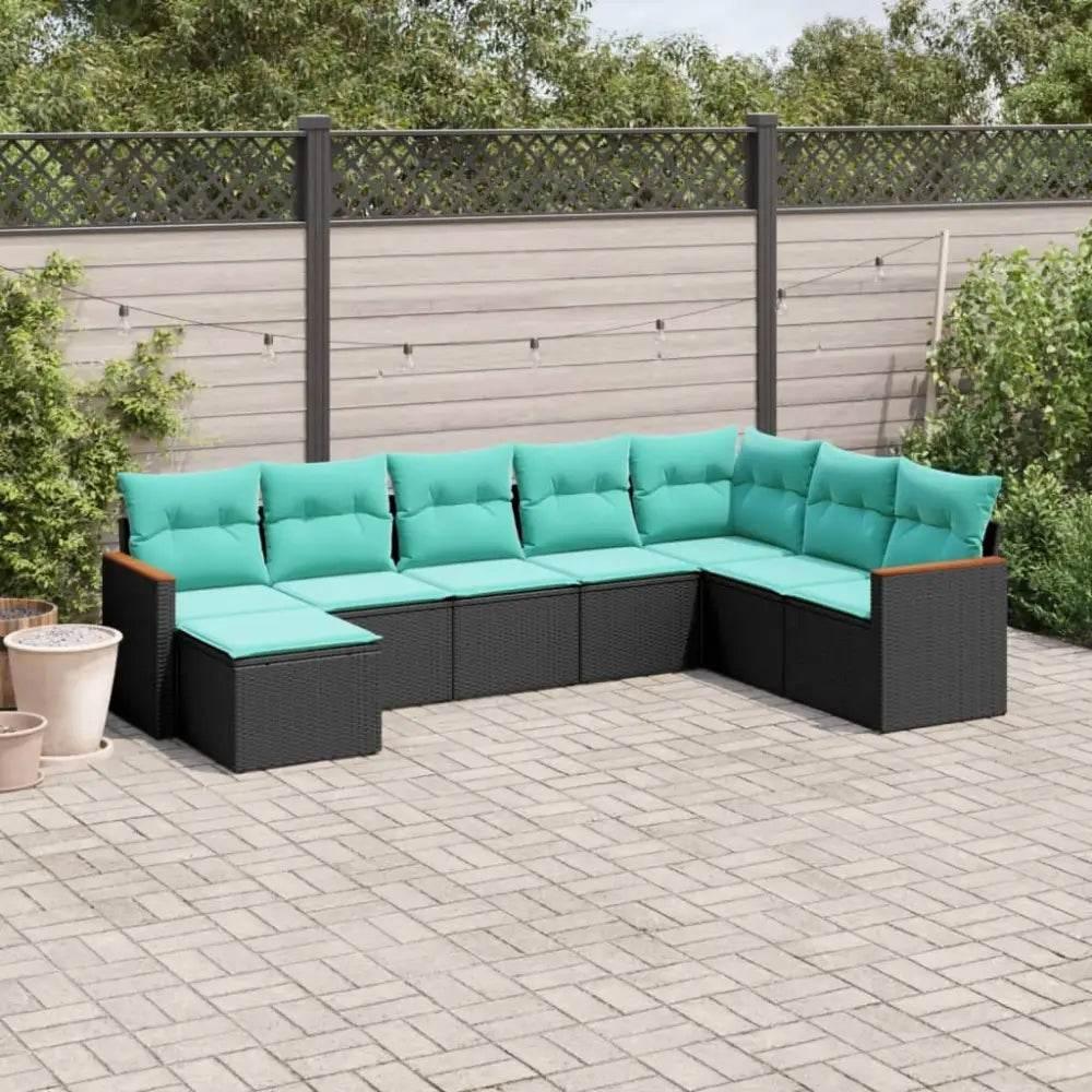 vidaXL 8 Piece Patio Sofa Set with Cushions Comfortable Design - Estalios
