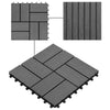 vidaXL 11 pcs Decking Tiles WPC Gray Easy Install Design - Estalios