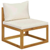 Acacia Wood Sofa Set: White Cushion Bliss! Ready to Transform your Outdoor Space Into a Haven of Relaxation and Style? our Acacia Wood Sofa Set, Complete - Estalios