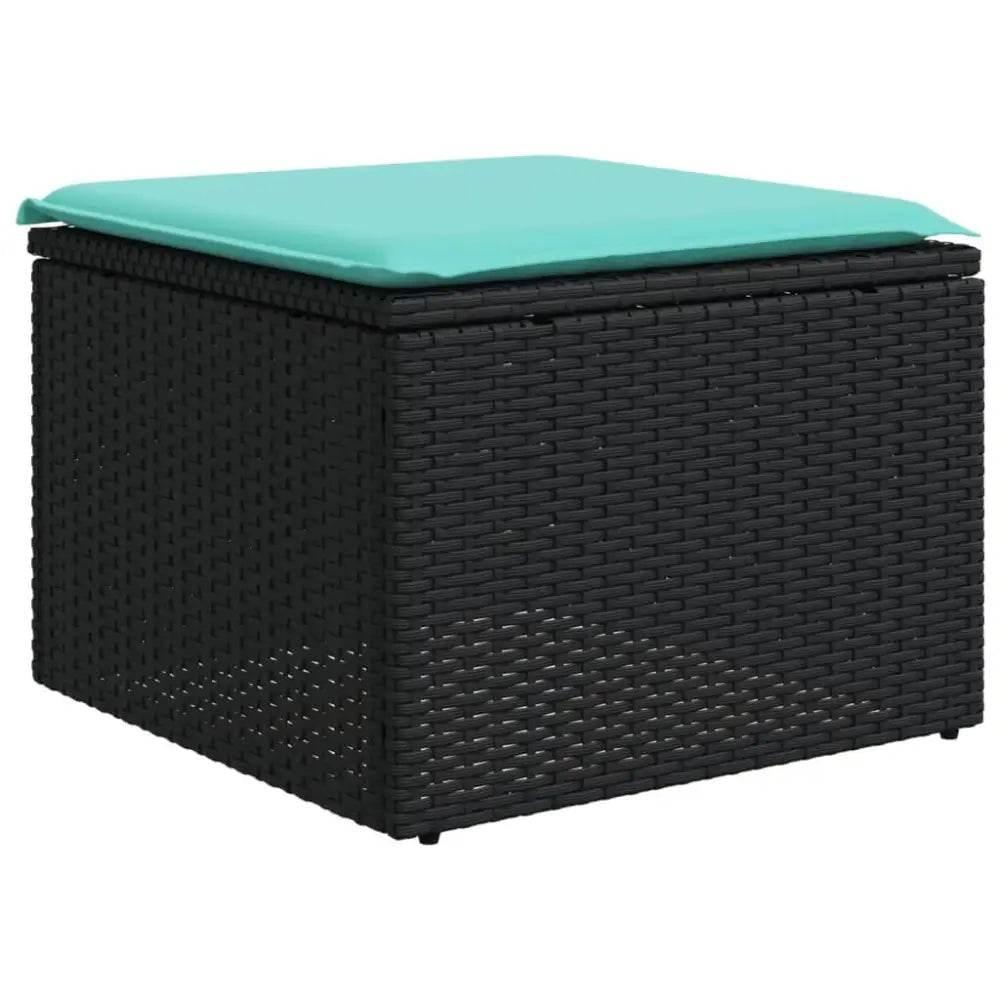 vidaXL Patio Sofa Set Black PE rattan Medium Adjustable Feet - Estalios