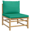 vidaXL Garden Lounge Set Natural Bamboo, Green Bamboo, Polyester Medium - Estalios