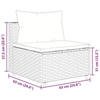 vidaXL Patio Lounge Set Brown PE rattan, powder-coated steel, polyester - Estalios