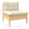 vidaXL Garden Lounge Set Cream Solid pinewood, fabric (100% polyester) - Estalios