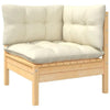 vidaXL Garden Lounge Set Cream Solid pinewood, fabric (100% polyester) - Estalios