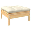 vidaXL Garden Lounge Set Cream Solid pinewood, fabric (100% polyester) - Estalios