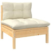 vidaXL Garden Lounge Set Cream Solid pinewood, fabric (100% polyester) - Estalios