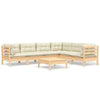vidaXL Garden Lounge Set Cream Solid pinewood, fabric (100% polyester) - Estalios