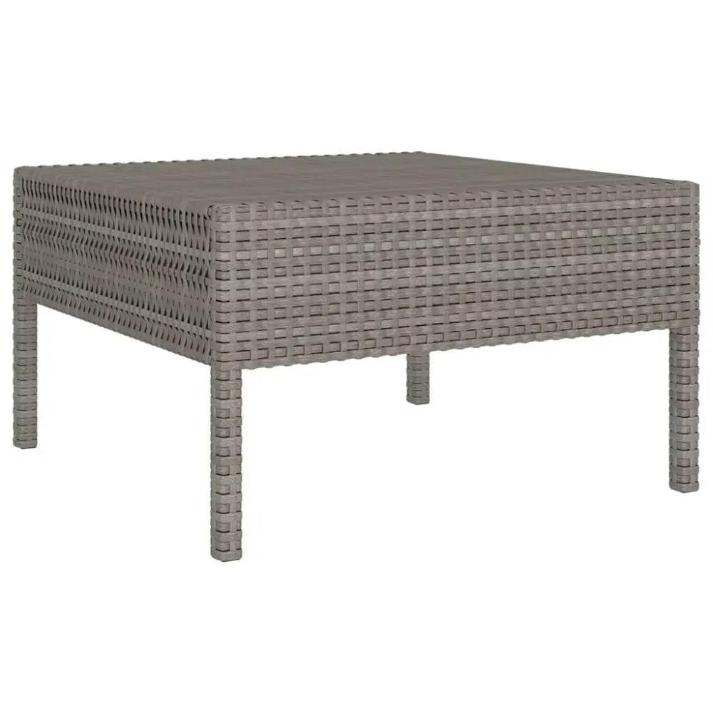 vidaXL Garden Lounge Set Grey PE Rattan Large Adjustable Armrests - Estalios