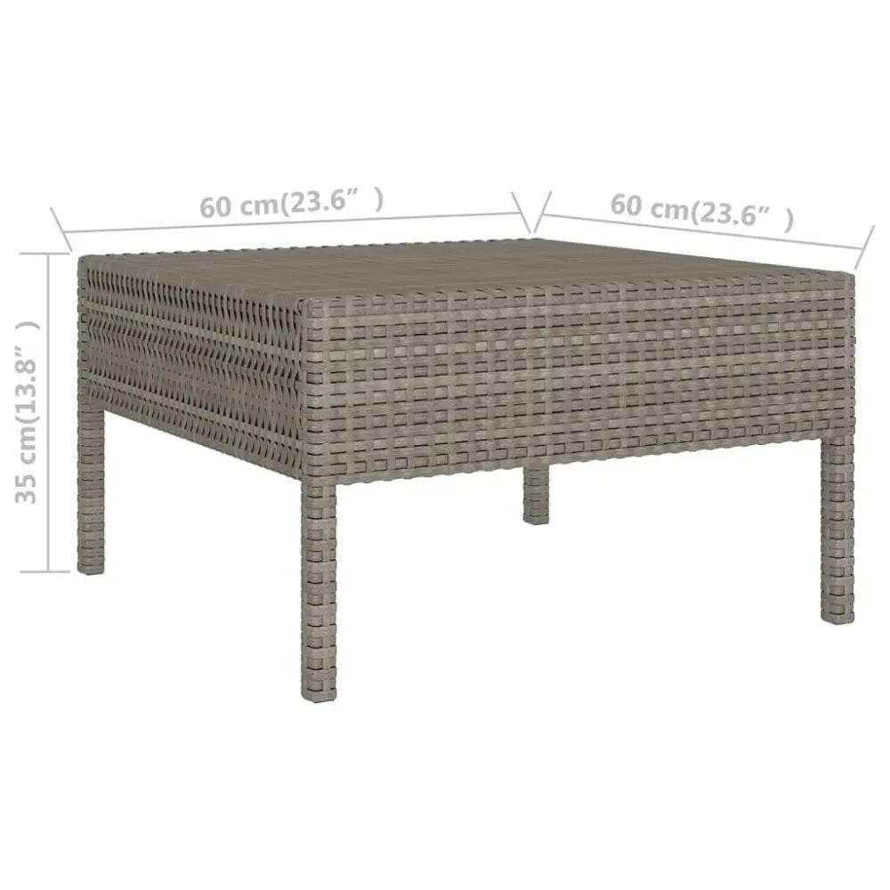 vidaXL Garden Lounge Set Grey PE Rattan Large Adjustable Armrests - Estalios