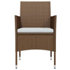 vidaXL Garden Dining Set Brown PE rattan Durable Garden Dining Set - Estalios