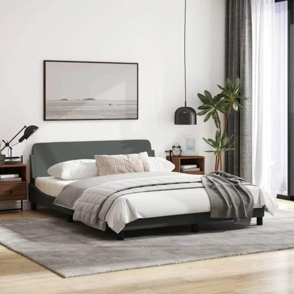 Gray Dreams Await: Your Bedroom Oasis! Drift into serene slumber with our Gray Upholstered Bed. This platform bed offers modern style and unparalleled comfort - Estalios