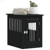 vidaXL Dog Crate Furniture Black Engineered wood, Steel 17.7x24.4x23.2 in - Estalios