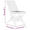 vidaXL Folding Garden Chair Set of 4 Natural Wood Solid teak wood Medium - Estalios