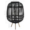 vidaXL Candle Holder Black Bamboo and Glass Medium Decorative Inlays - Estalios