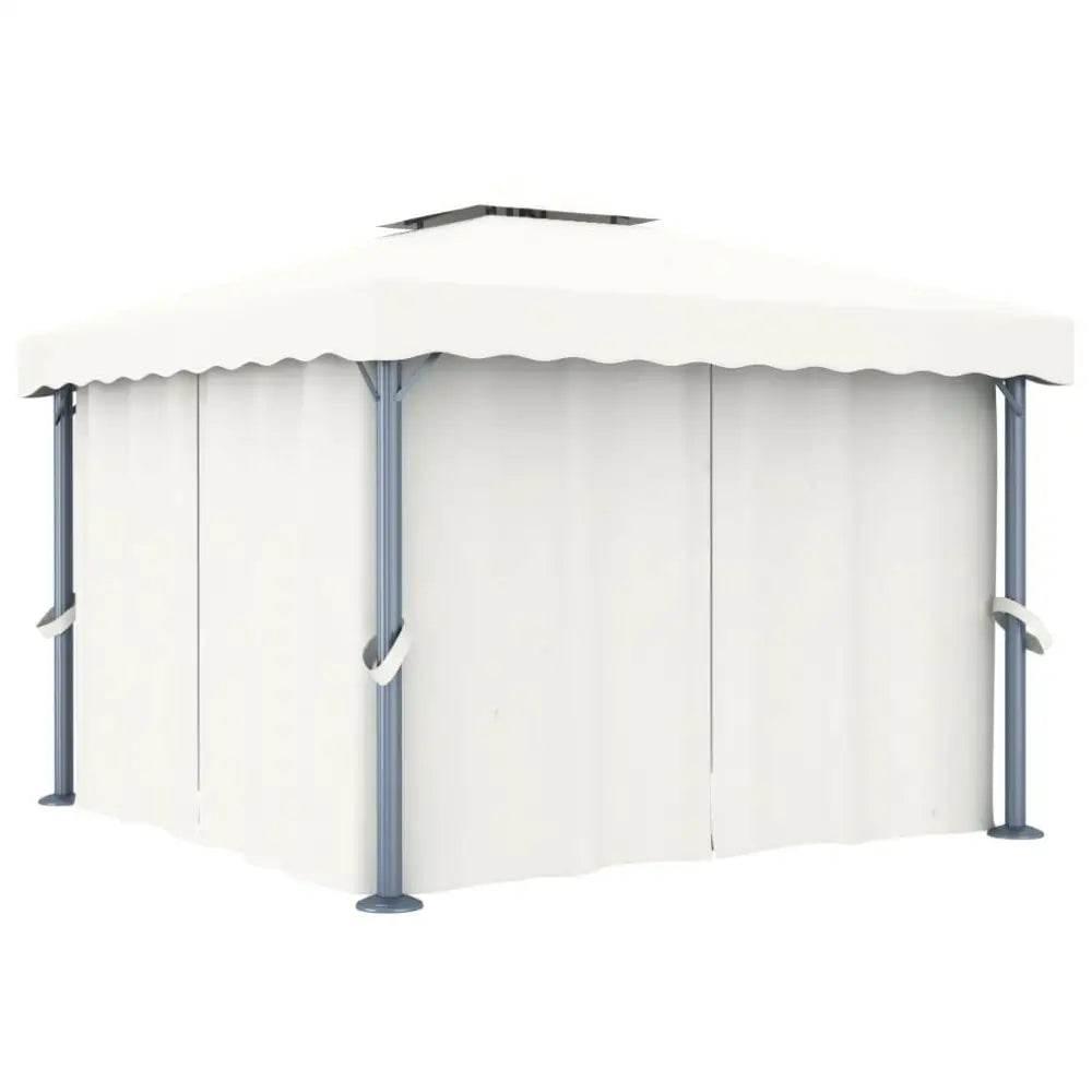 vidaXL Gazebo with Curtain 9.8'x9.8' for Stylish Outdoor Comfort - Estalios