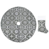 vidaXL Christmas Tree Skirt Grey 100% polyester Large Foldable - Estalios
